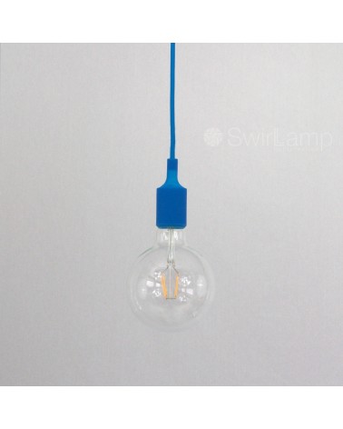 Hanglamp siliconen fitting E27 Blauw