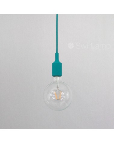 Hanglamp siliconen fitting E27 Turquoise