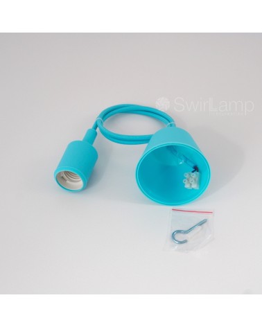 Hanglamp siliconen fitting E27 Lichtblauw